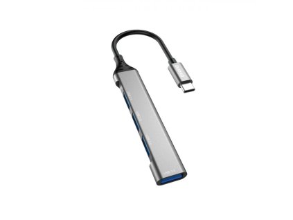 4616 dudao a16t usb c hub 4v1 usb c na 4x usb 3x usb2 0 1x usb3 0 stribrny