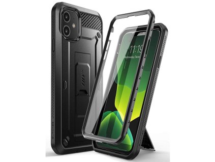 SUPCASE Unicorn Beetle Pro Ultra odolný kryt s ochranou displeje, stojánkem a klipem na opasek pro iPhone 11, černý