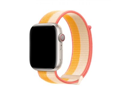 4718 dux ducis sport loop textilni reminek pro apple watch 42 44 45 49mm bilo oranzovy