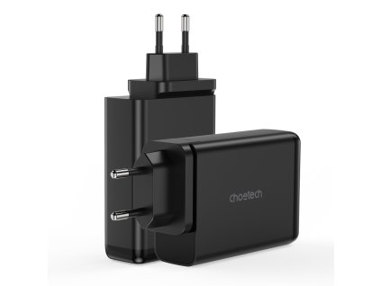 4811 choetech pd6005 gan nabijecka 4v1 2xusb 2x usb c pd s vykonem 140w cerna