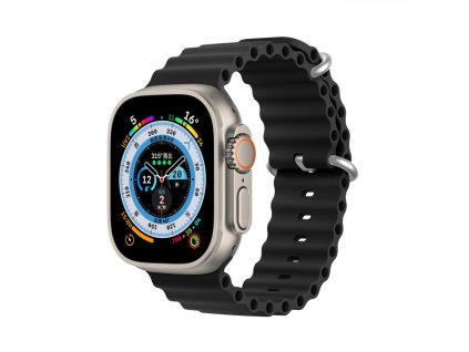 5120 dux ducis strap oceanwave silikonovy reminek pro apple watch 38 40 41 cerny
