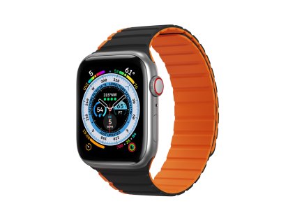 DUX DUCIS Strap LD Magnetický silikonový řemínek pro Apple Watch 38/40/41, černo-oranžový