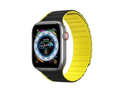 DUX DUCIS Strap LD Magnetický silikonový řemínek pro Apple Watch 38/40/41, černo-žlutý