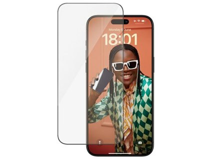 PANZERGLASS Ochranné sklo 2.5D FULL-COVER 0.4mm pro iPhone 15 Pro Max, montážní rámeček