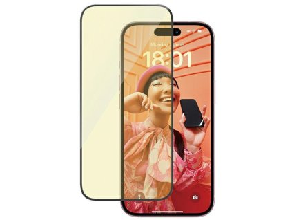 PANZERGLASS Ochranné sklo 2.5D FULL-COVER 0.4mm pro iPhone 15, EyeCare, černý rámeček