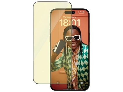 PANZERGLASS Ochranné sklo 2.5D FULL-COVER 0.4mm pro iPhone 15 Pro Max, EyeCare, černý rámeček