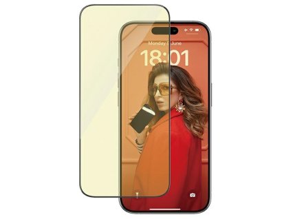 PANZERGLASS Ochranné sklo 2.5D FULL-COVER 0.4mm pro iPhone 15 Pro, EyeCare, černý rámeček