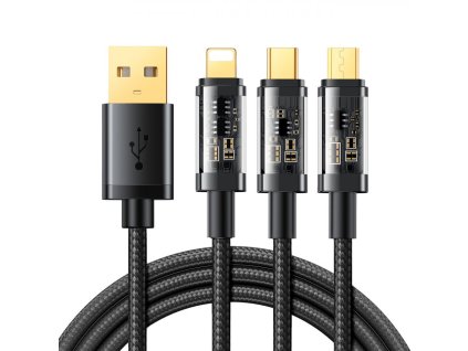 5282 joyroom s 1t3015a5 nabijeci kabel 3v1 3 5a lightning usb c microusb delka 1 2m cerny