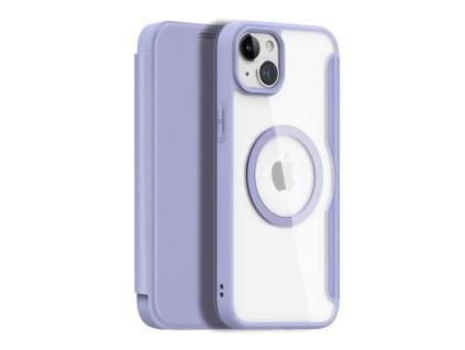DUX DUCIS Skin X Pro Flipový MagSafe kryt pro iPhone 15, fialový