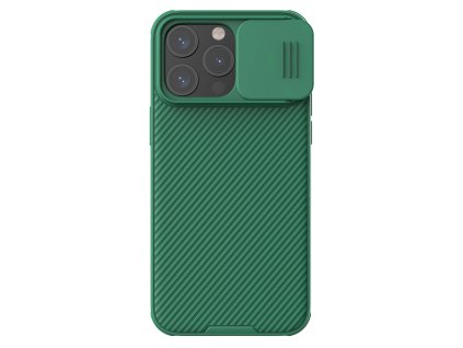 NILLKIN CamShield Pro Magnetic Ultra odolný MagSafe kryt s krytkou kamery pro iPhone 15 Pro Max, zelený