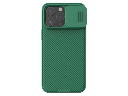NILLKIN CamShield Pro Magnetic Ultra odolný MagSafe kryt s krytkou kamery pro iPhone 15 Pro, zelený