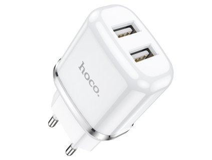 539 hoco n4 aspiring dualni cestovni nabijecka 2x usb 2 4a 12w bila