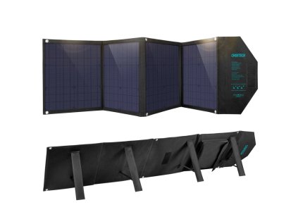 5564 choetech velka skladaci solarni nabijecka 80w dc usb c 2x usb pd qc cerna sc007
