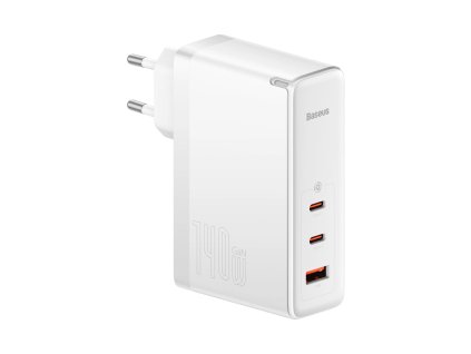 Rychlonabíječka Baseus GaN5 Pro 2xUSB-C+USB 140W EU bílá (CCGP100202)