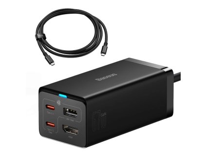 5588 gan5 baseus ccgp110201 hub hdmi nabijecka 2x usb c usb a hdmi 4k 30hz 1 5m cerna usb c usb c 100w kabel 1m