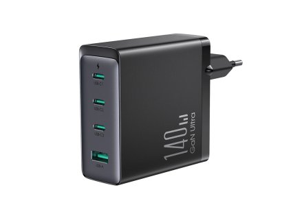 GaN 140W 3 x USB-C / USB-A Joyroom rychlonabíječka JR-TCG05EU - černá + USB-C - USB-C 240W 1,2m kabel