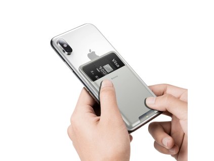 Baseus samolepicí pouzdro na karty nebo doklady k telefonu šedé (ACKD-B0G)
