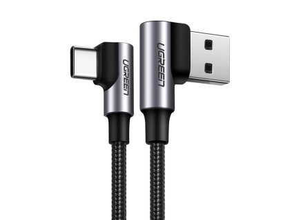 Ugreen úhlový kabel USB - USB-C Quick Charge 3.0 QC3.0 3 A 2 m šedý (US176 20857)