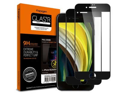 SPIGEN GLAS.tR Ochranné sklo 3D FULL-COVER 0.3mm pro iPhone 7/8/SE20/SE22, 2ks, černé