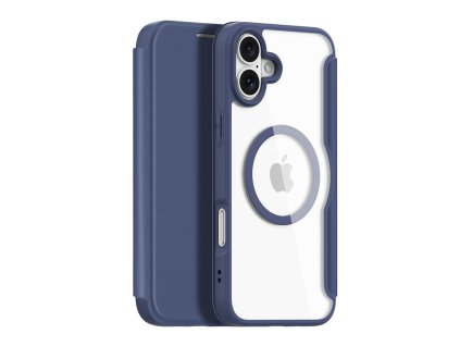Dux Ducis Skin X Pro pouzdro pro iPhone 16 s MagSafe a flipovým krytem - modré
