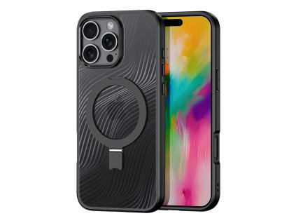 Dux Ducis Aimo Mag pouzdro s MagSafe a stojánkem pro iPhone 16 Pro - černé