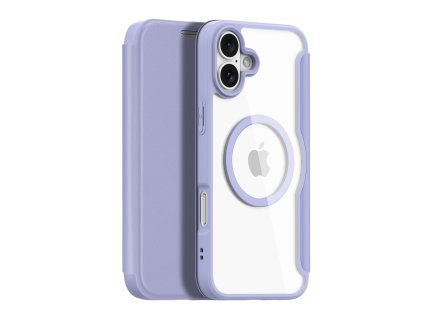 Dux Ducis Skin X Pro pouzdro pro iPhone 16 s MagSafe a flipovým krytem - fialové