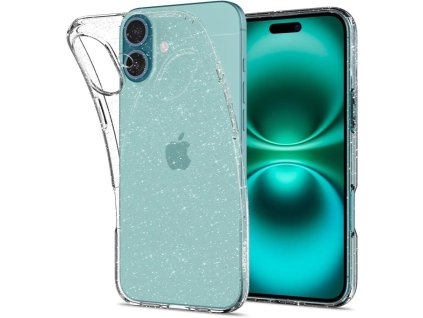 Pouzdro Spigen Liquid Crystal pro iPhone 16 Plus - průhledný brokát