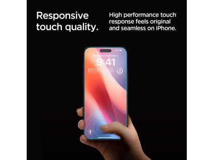 SPIGEN EZ FIT Ochranné sklo 2.5D STANDARD 0.3mm pro iPhone 16 Pro Max, montážní rámeček, Privacy, 2ks