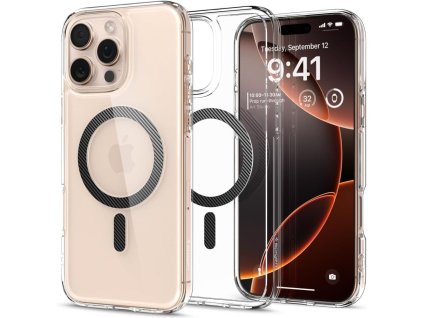 6632 pouzdro spigen ultra hybrid mag carbon fiber s magsafe pro iphone 16 pro max tmave sede