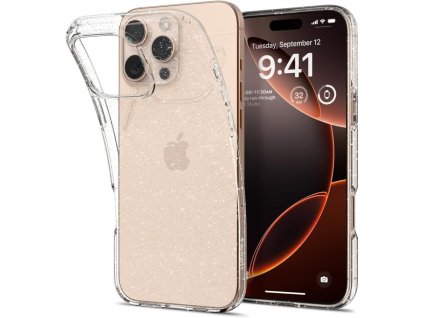 Pouzdro Spigen Liquid Crystal pro iPhone 16 Pro Max - průhledný brokát