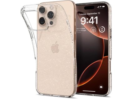 Pouzdro Spigen Liquid Crystal pro iPhone 16 Pro Max - průhledný brokát