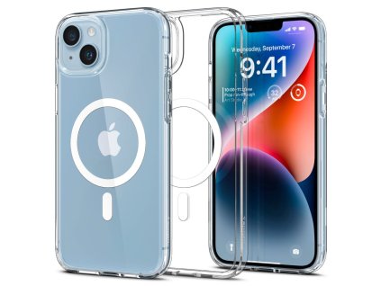 Spigen Ultra Hybrid Mag pouzdro s MagSafe pro iPhone 14 - průhledné bílé
