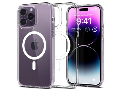 6686 spigen ultra hybrid mag pouzdro s magsafe pro iphone 14 pro max pruhledne bile