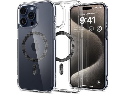 Spigen Ultra Hybrid Mag pouzdro s MagSafe pro iPhone 15 Pro Max - šedé