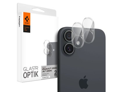 Spigen Optik Glas.tR tvrzené sklo pro fotoaparát iPhone 16 / 16 Plus - čiré (2 ks)