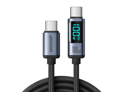 Joyroom Prism Series A16 USB-C / USB-C 100W 1,2m kabel s LED displejem - černý