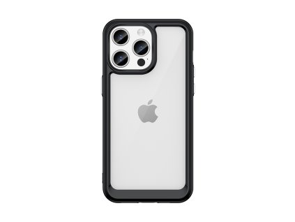 AG PREMIUM Zesílené pouzdro s pružným rámem pro iPhone 15 Pro Outer Space - černé