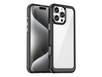 Pouzdro AG PREMIUM Outer Space s gelovým rámečkem pro iPhone 16 Pro - černé