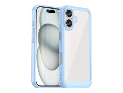 Pouzdro AG PREMIUM Outer Space s gelovým rámečkem pro iPhone 16 Plus - modré
