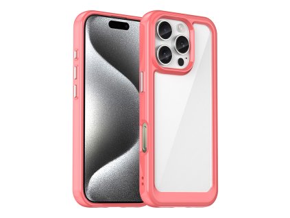Pouzdro AG PREMIUM Outer Space s gelovým rámečkem pro iPhone 16 Pro - červené