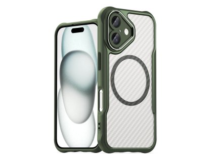Silikonové pouzdro AG PREMIUM Leading Series MagSafe pro iPhone 16 Plus - zelené