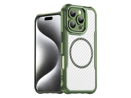 Silikonové pouzdro AG PREMIUM Leading Series MagSafe pro iPhone 16 Pro Max - zelené