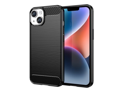 Pouzdro AG PREMIUM Carbon Case pro iPhone 14 - černé