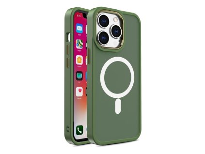 Pouzdro AG PREMIUM Color Matte s Magsafe pro iPhone 15 Pro - zelené