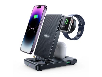 Joyroom Nabíjecí stanice 4 v 1 JR-WQS02 iPhone AirPods Apple Watch skládací s Lightning konektorem - černá