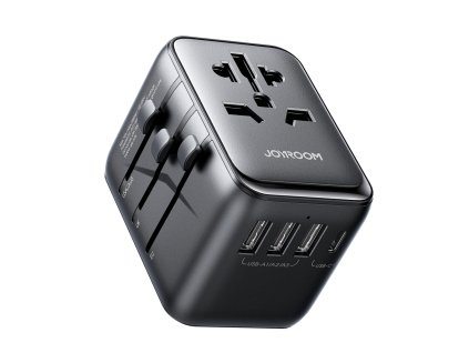 Cestovní adaptér Joyroom JR-TCW01 univerzální 17W EU / US / UK / JP / AU / CN - černý