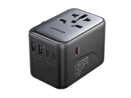 Cestovní adaptér Joyroom JR-TCW02 65W univerzální EU / US / JP / AU / UK / CN - černý