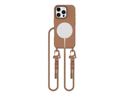 Pouzdro Tech-Protect MagNecklace MagSafe pro iPhone 16 Pro - hnědé