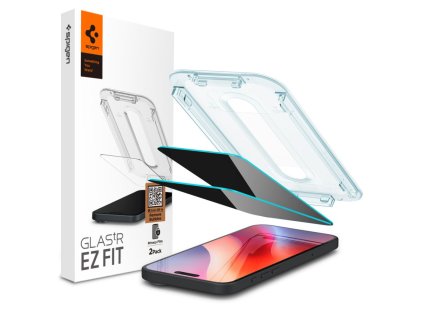 Spigen Glas.tR EzFit Privacy tvrzené sklo pro iPhone 15/16 s montážním rámečkem (2 ks)