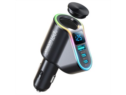 7877 joyroom rychla autonabijecka 4v1 usb a qc3 0 2 usb c pd 150w cerna jr cl21